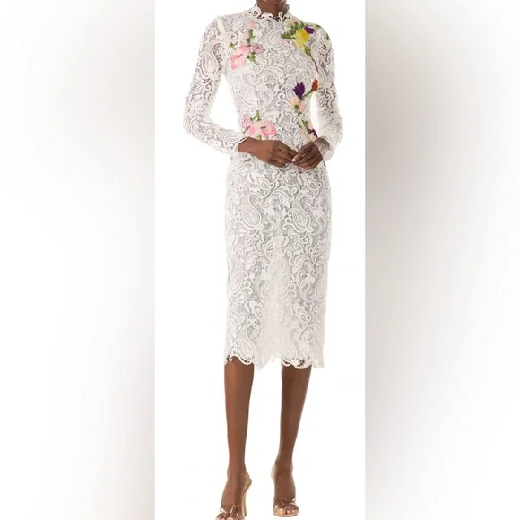 chinese dress ladies ML Monique Lhuillier Mylah Midi-Dress in Ivory main image 1